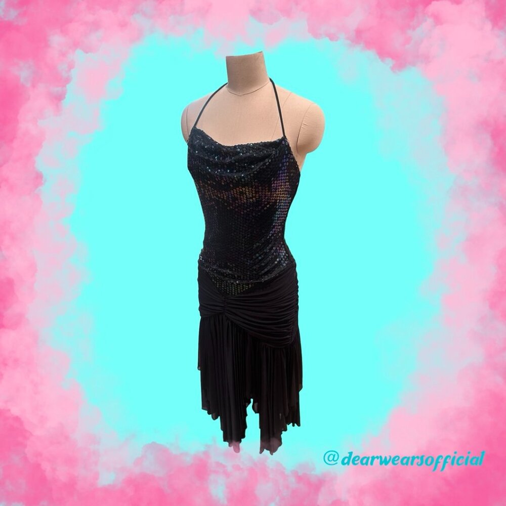 Vintage NEW LEAF California by Samir Black Prom Dress